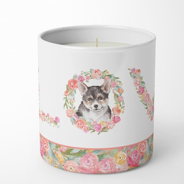 Carolines Treasures 3.75 x 3.25 in. Unisex Corgi No.7 Love 10 oz Decorative Soy Candle - WDK4379CDL