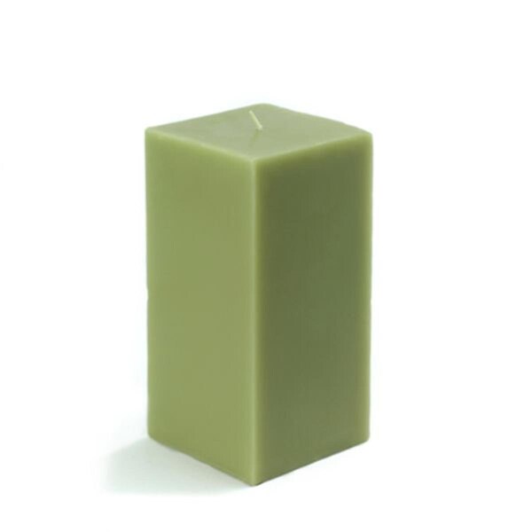 Jeco Jeco CPZ-144 3 x 6 in. Sage Square Pillar Candle; Green - CPZ-144