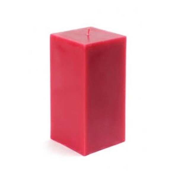 Zest Candle CPZ-140-12 3 x 6 in. Red Square Pillar Candle, 12PK - CPZ-140_12
