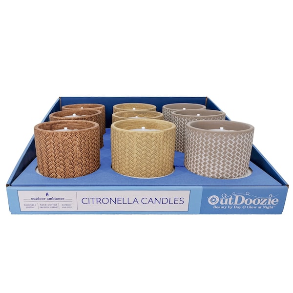 Trendspot Trendspot Assorted Ceramic 4 in. H Reed Citronella Candle - CC00318N-Q3