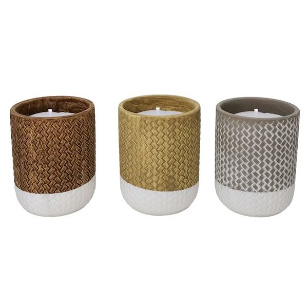 Trendspot Trendspot Assorted Ceramic 4 in. H Reed Citronella Candle - CC00318N-Q3