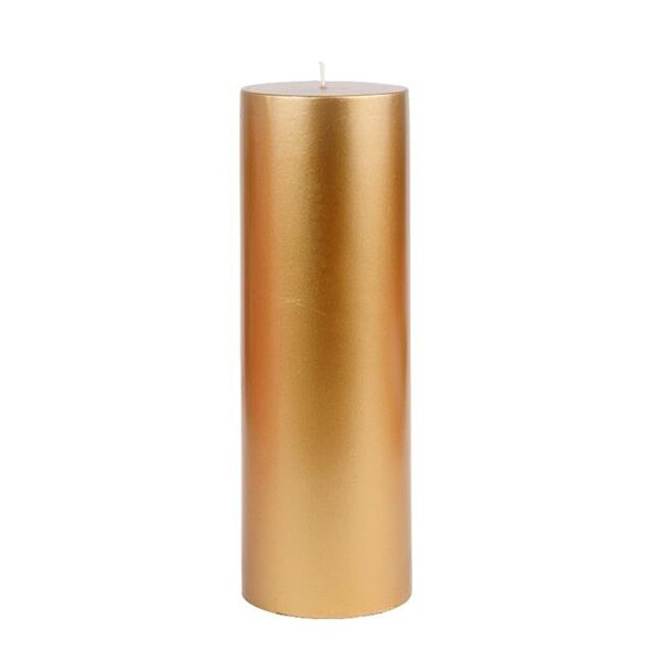 Jeco Jeco CPZ-109 3 x 9 in. Pillar Candle; Metallic Bronze Gold - CPZ-109