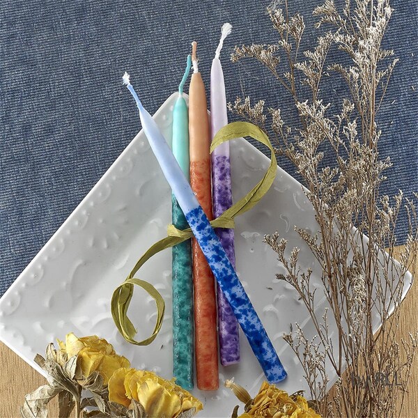 Rite Lite Hand Crafted Premium Chanukah Candles, Multicolor, 12PK - C-32-MN2