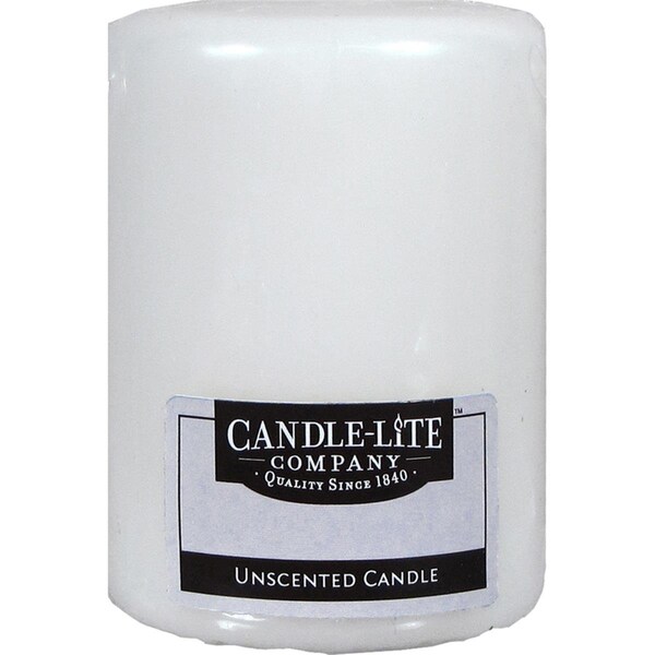 Candle Lite Candle-Lite  4 in White No Scent Pillar Candle - Pack of 12 - 9049190