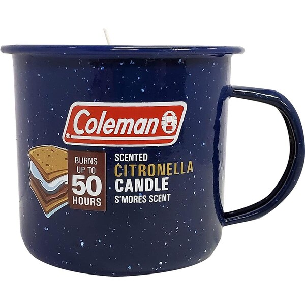 Palacedesigns 6 oz Coleman Tin Mug Outdoor Citronella SMores Scented Candle, Blue - PA3700780