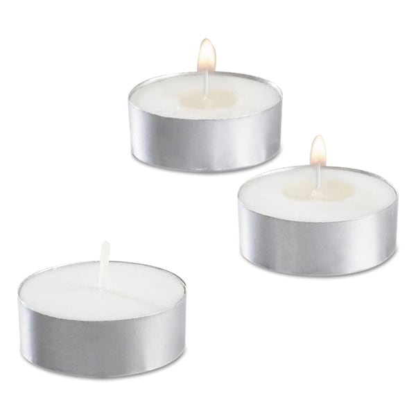 Sterno Tealight Candle, 5 Hour Burn, 0.5"h, White, PK500 - STE 40100