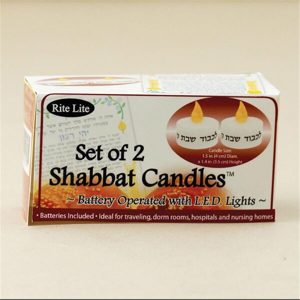 Rite Lite Shabbat Candles Battery Operated with L.E.D. Lights, 6PK - RI439186