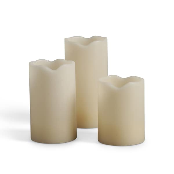Everlasting Glow Everlasting Glow Bisque Vanilla Scent Melted Edge Pillar Flameless Flickering Candle - 29980