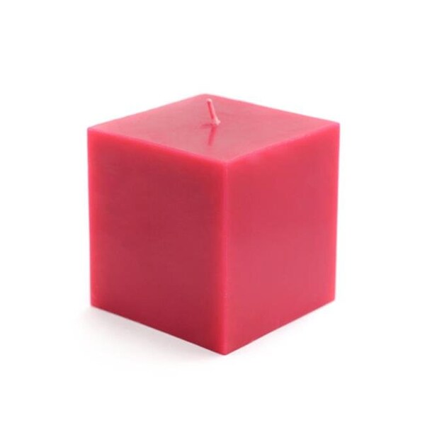 Zest Candle Zest Candle CPZ-127-12 3 x 3 in. Red Square Pillar Candles -12pcs-Case- Bulk - CPZ-127_12