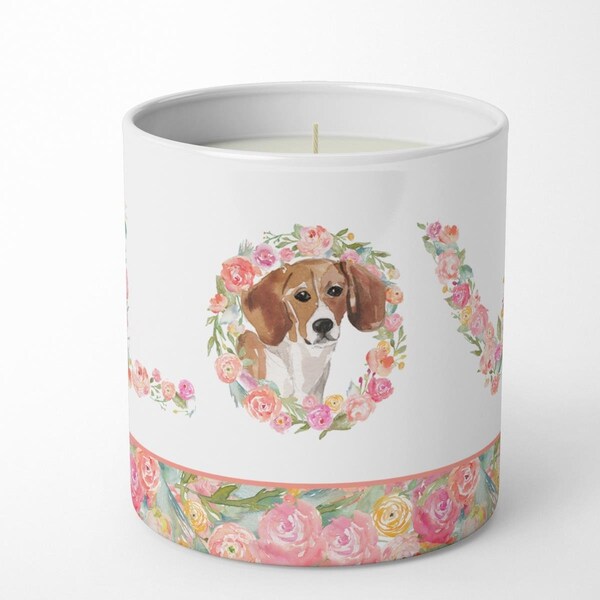 Carolines Treasures 3.75 x 3.25 in. Unisex Beagle No.2 Love 10 oz Decorative Soy Candle - WDK4539CDL