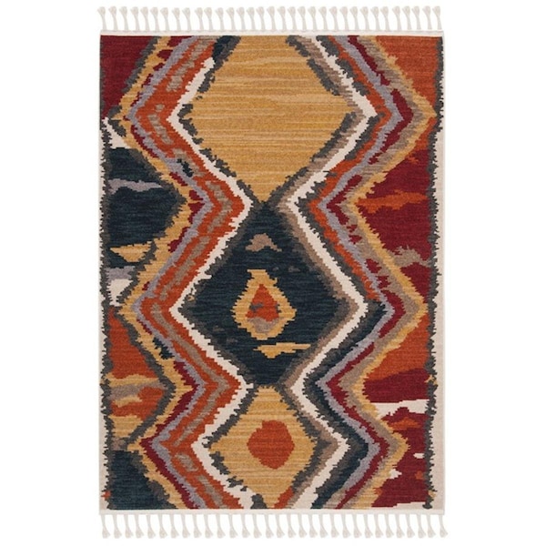 Flowers First Farmhouse 800 Power Loomed Small Rectangle Area Rug, Yellow & Red - 3 x 5 ft. - FL1887873