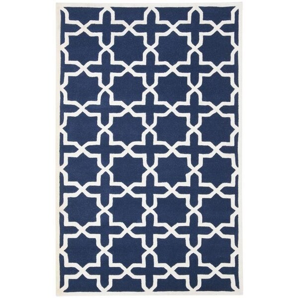Safavieh Chatham Hand Tufted Small Rectangle Rug- Dark Blue - Ivory- 3 x 5 ft. - CHT732C-3