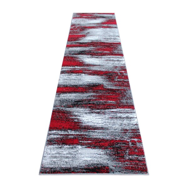 Flash Furniture Red 2' x 10' Abstract Design Accent Area Rug - ACD-RGTRZ863-210-RD-GG