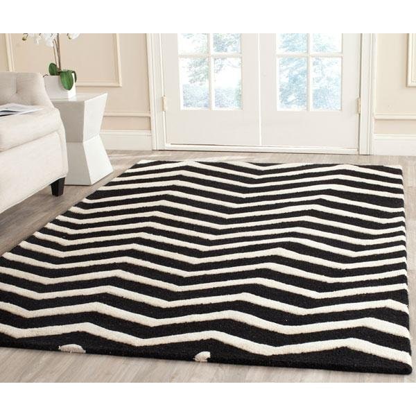 Safavieh Cambridge Hand Tufted Rectangle RugBlack & Ivory 4 x 6 ft. - CAM714K-4