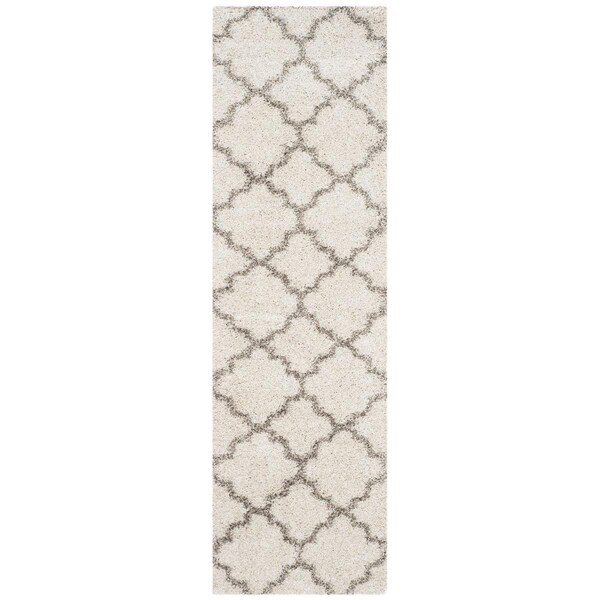 Safavieh Sgh-Hudson Shag Power Loomed Runner Rugs, Ivory and Grey - 2 ft.-3 in. x 8 ft. - SGH282A-28