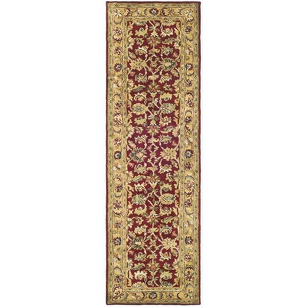 Safavieh 2 Ft. - 3 In. x 8 Ft. Runner- Traditional Classic Red And Gold Hand Tufted Rug - CL758C-28