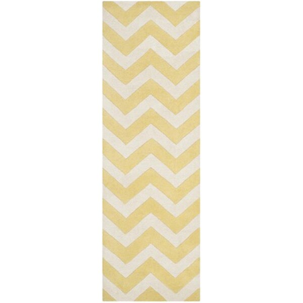 Safavieh Chatham Hand Tufted Runner Rug- Light Gold - Ivory- 2 ft. 3 in. x 7 ft. - CHT715L-27