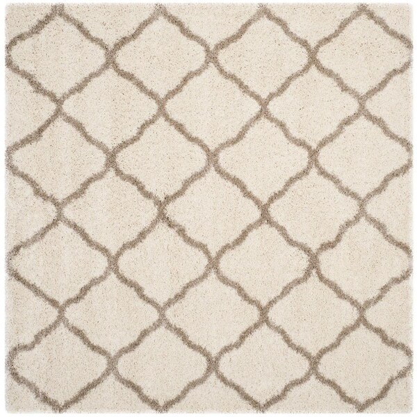 Safavieh 7 x 7 ft. Hudson Shag Power Loomed Square Area RugIvory & Beige - SGH283D-7SQ