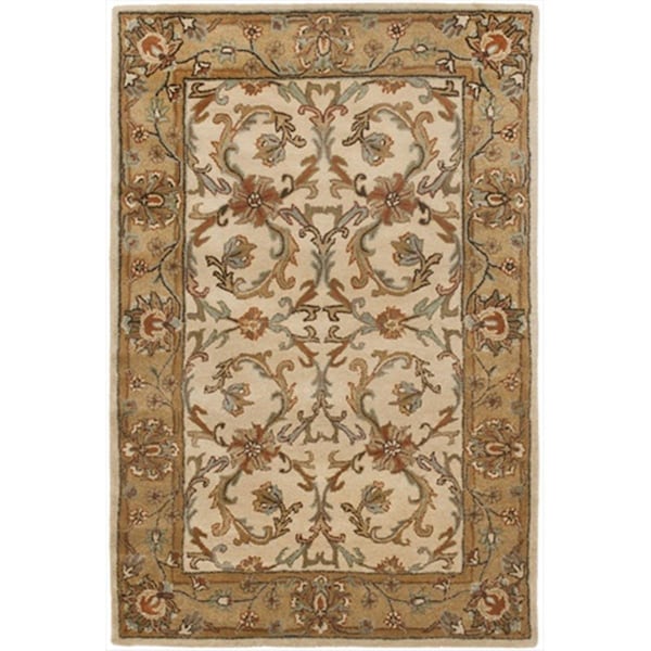 Safavieh 4 ft. x 6 ft. Small Rectangle- Traditional Heritage Beige And Gold Hand Tufted Rug - HG967A-4