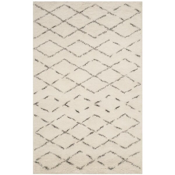 Flowers First 4 x 6 ft. Casablanca Hand Tufted Rug, Ivory & Grey - Small Rectangle - FL2149526