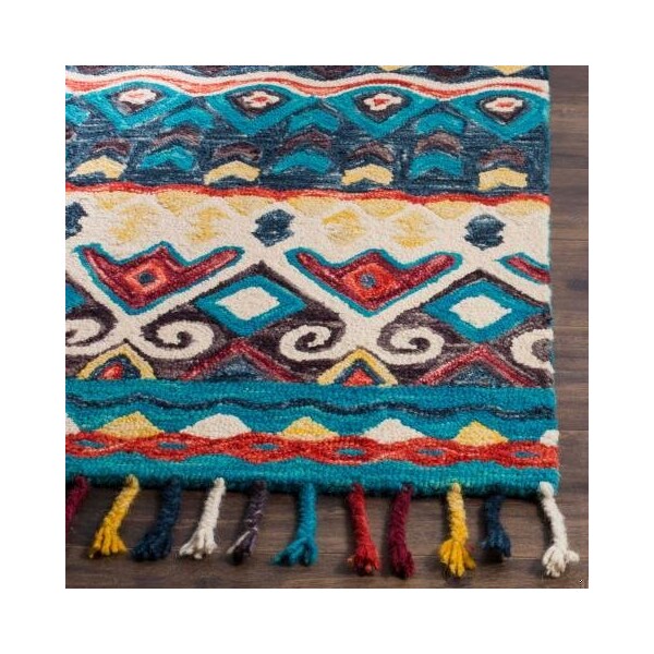 Safavieh Aspen Hand Tufted Medium Rectangle RugBlue & Red 5 x 8 ft. - APN137A-5