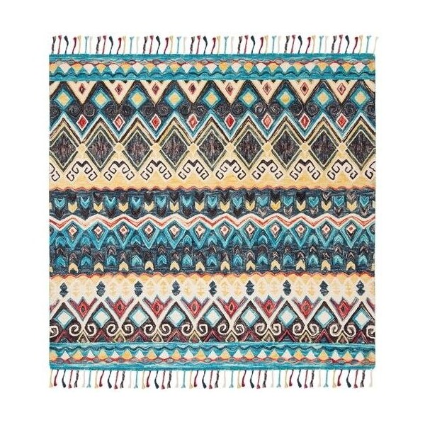 Safavieh Aspen Hand Tufted Medium Rectangle RugBlue & Red 5 x 8 ft. - APN137A-5