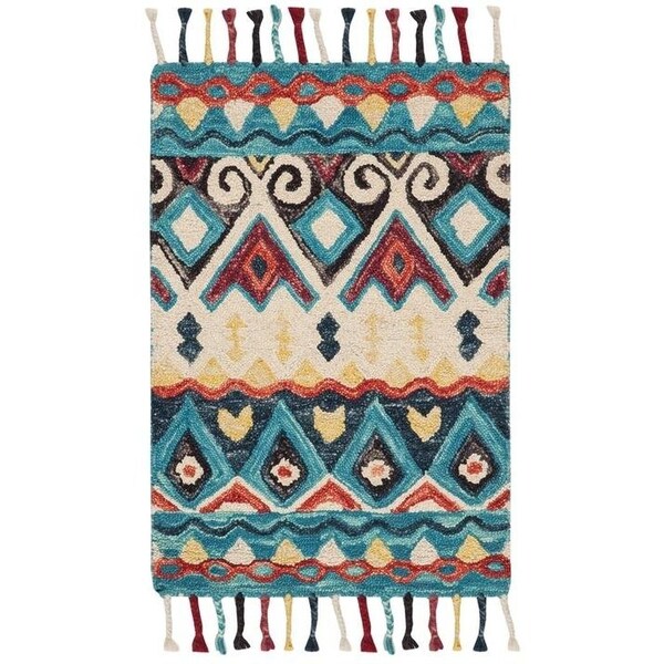 Safavieh Aspen Hand Tufted Medium Rectangle RugBlue & Red 5 x 8 ft. - APN137A-5