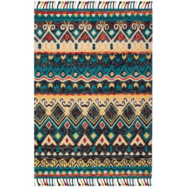 Safavieh Aspen Hand Tufted Medium Rectangle RugBlue & Red 5 x 8 ft. - APN137A-5
