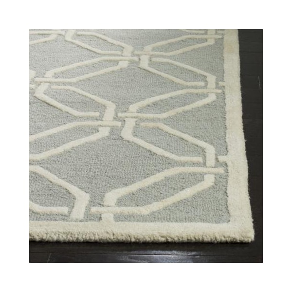 Safavieh Cambridge Hand Tufted Runner Rug- Light Grey - Ivory- 2 ft. 6 in. x 8 ft. - CAM311L-28