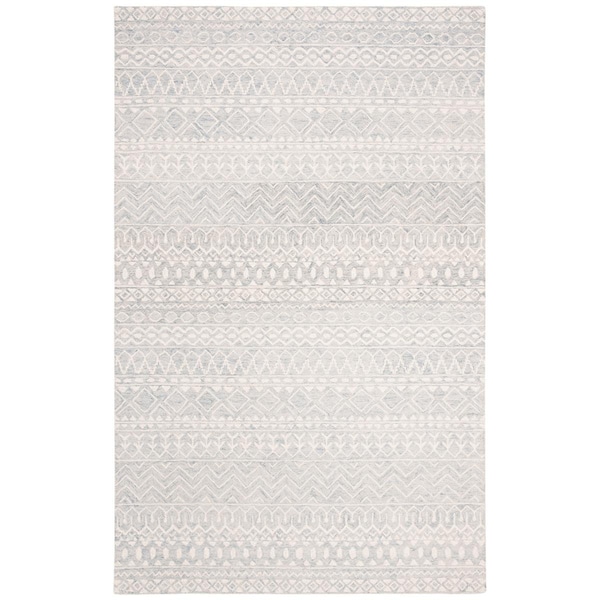 Safavieh Micro-Loop Hand Tufted Large Rectangle Area RugAqua & Ivory 9 x 12 ft. - MLP502K-9