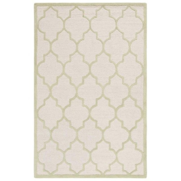 Safavieh Cambridge Hand Tufted Rectangle RugIvory & Light Green 4 x 6 ft. - CAM134N-4