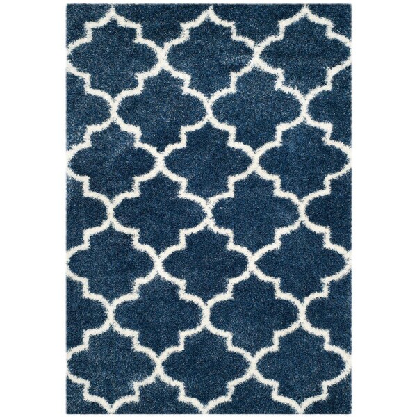 Safavieh Sgm-Montreal Shag Large Rectangle RugsBlue & Ivory 10 x 14 ft. - SGM832A-10