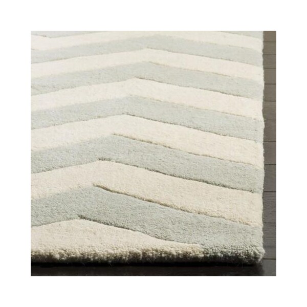 Safavieh Chatham Hand Tufted Rectangle Rug- Grey - Ivory- 2 ft. 3 in. x 13 ft. - CHT715E-213