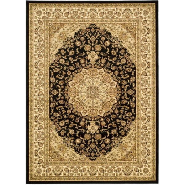 Safavieh Lyndhurst 8 ft. x 8 ft. Machine Made Round Rug - Black-Ivory - LNH222A-8R