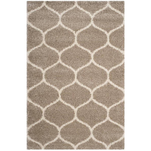 Flowers First 6 x 9 ft. Hudson Shag Power Loomed Rug, Beige & Ivory - Medium Rectangle - FL1862573
