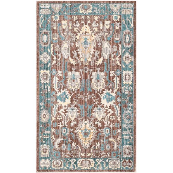 Safavieh Valencia Rectangle Area Rug, Chocolate and Alpine - 3 x 5 ft. - VAL122B-3