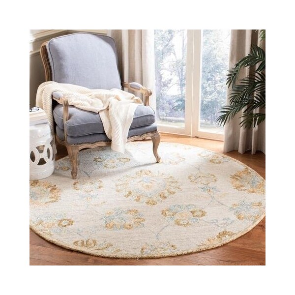 Safavieh Blossom Contemporary Rectangle Hand Tufted RugsBeige & Sage 4 x 6 ft. - BLM560B-4