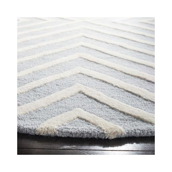 Safavieh Cambridge Hand Tufted Runner Rug- Light Blue - Ivory- 2 ft. 6 in. x 22 ft. - CAM129A-222