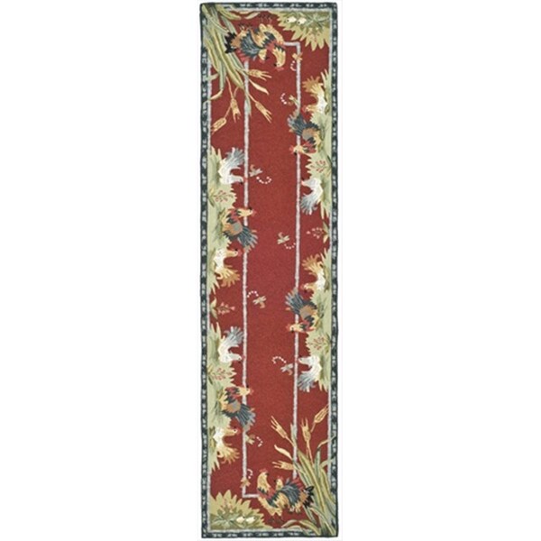 Safavieh 2 ft. 6 in. x 10 ft. Runner Transitional Chelsea Burgundy Hand Hooked Rug - HK56C-210