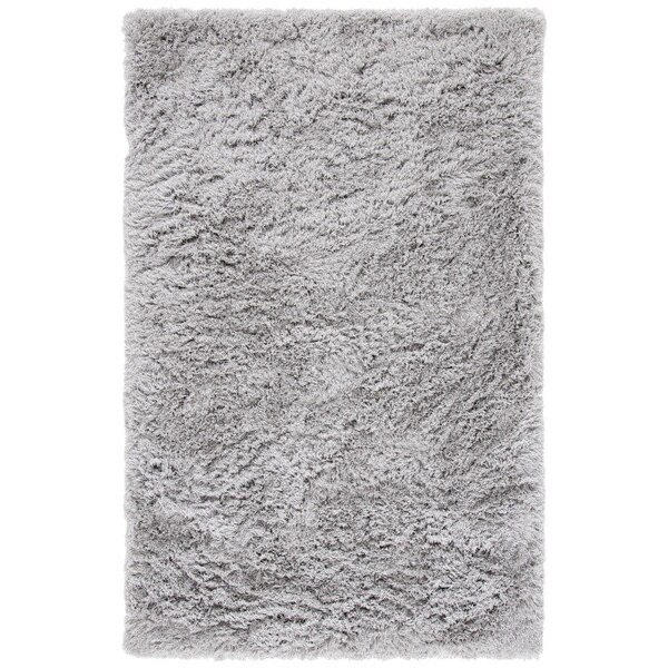 Safavieh 3 x 5 ft. 100 Percent Polyester Pile Ocean Shag Rectangle RugSilver - OCG120G-3