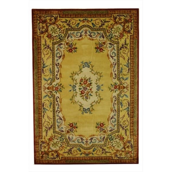 Safavieh 3 ft. - 6 in. x 3 ft. - 6 in. Round- Traditional Empire Gold And Gold Hand Tufted Rug - EM822A-4R