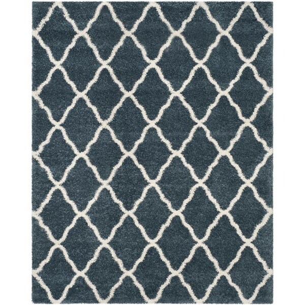 Flowers First 8 x 10 ft. Hudson Shag Power Loomed Rug, Slate Blue & Ivory - Large Rectangle - FL1889492
