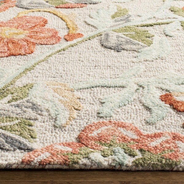 Safavieh 6 x 6 ft. Contemporary Blossom Hand Tufted Area Rug Grey & Red - BLM458F-6SQ