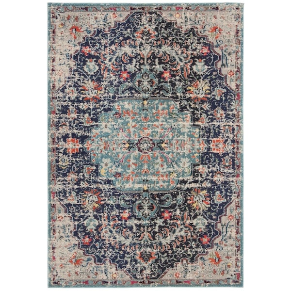 Safavieh 2 x 8 ft. Madison 400 Power-Loomed Rectangle Rug Black & Teal - MAD447Z-28