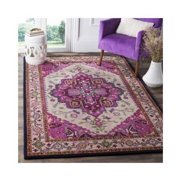Safavieh 2 ft.-6 in. x 4 ft. Bellagio Hand Tufted Accent Area Rug, Ivory and Pink - BLG541A-24