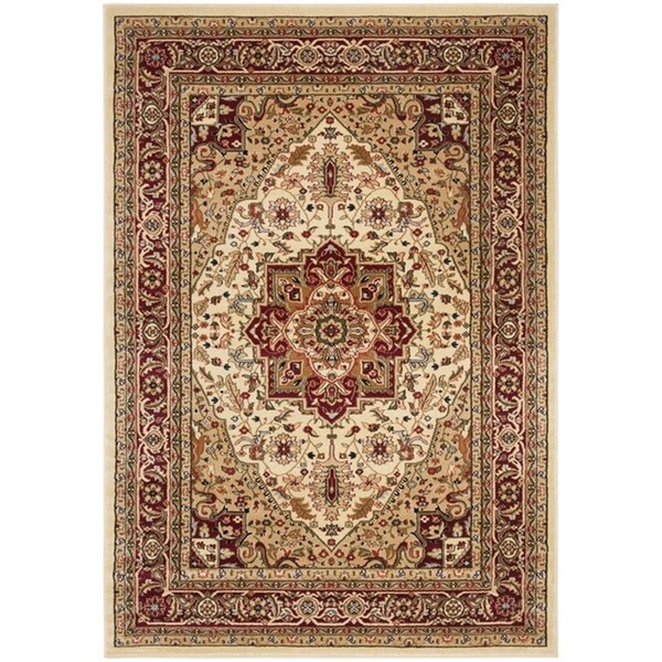 Safavieh 6 x 9 ft. Traditional Lyndhurst Power Loom Area RugIvory & Red - LNH330A-6