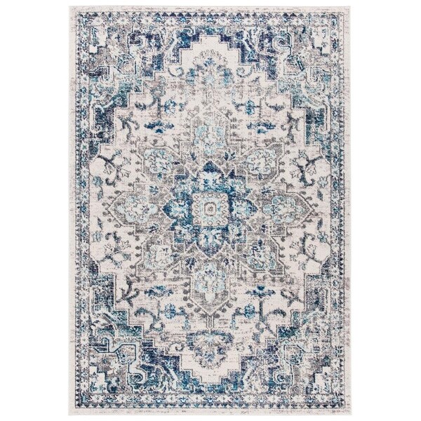 Safavieh 3 x 5 ft. Madison 400 Power Loomed Rectangle Area Rug Ivory & Grey - MAD473C-3