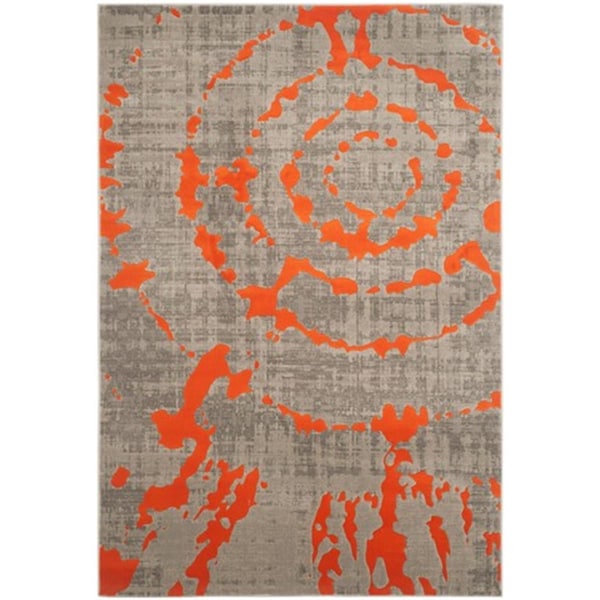 Safavieh Porcello Power Loomed Rectangle Rug- Light Grey - Orange- 3 X 5 Ft. - PRL7735F-3