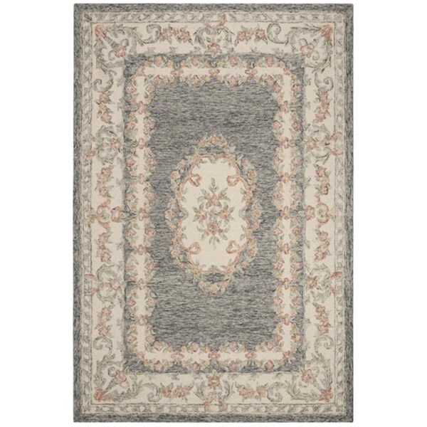 Safavieh Micro-Loop Traditional Rectangle Hand-Tufted RugsGrey & Ivory 5 x 8 ft. - MLP903F-5