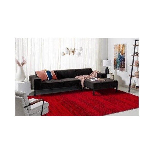 Safavieh 6 x 6 ft. Round Adirondack Power Loomed RugRed & Black - ADR117F-6R